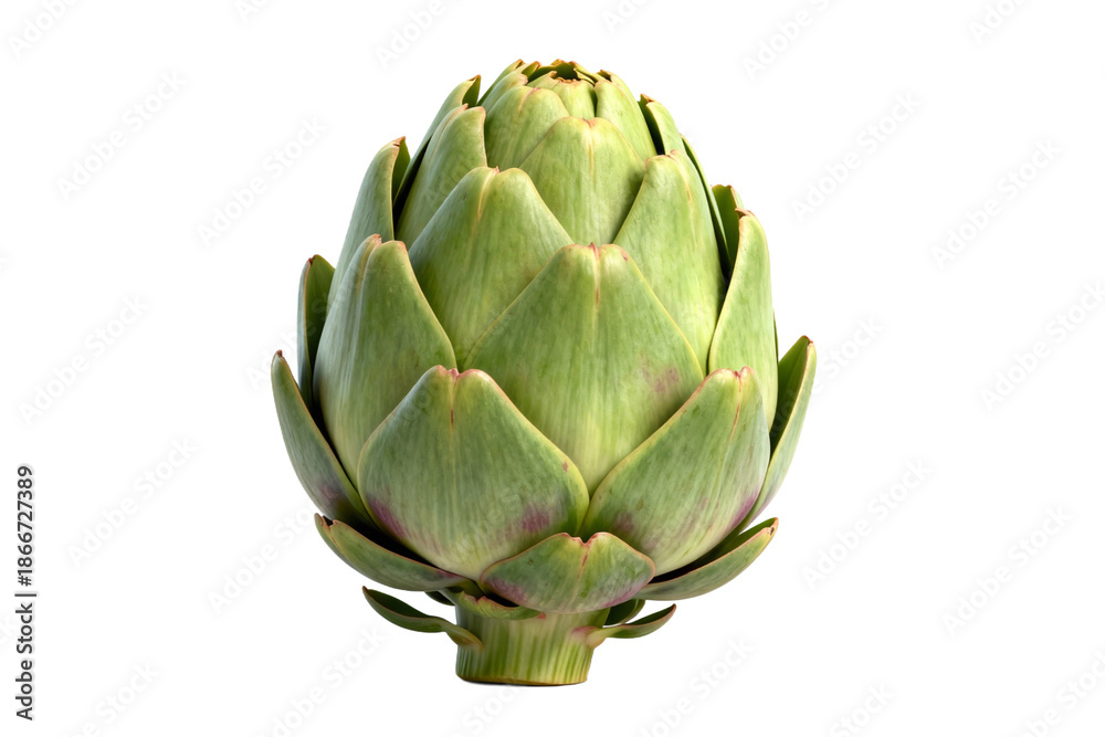 Fototapeta premium Fresh Green Artichoke on White Background