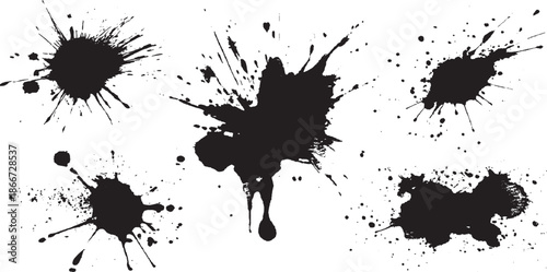 Big collection of black paint, ink brush strokes, brushes, lines, grungy. Dirty artistic design elements, boxes, frames. Vector illustration. Black ink brush strokes vector set
