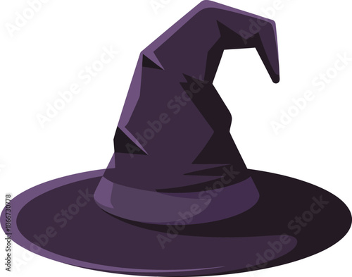 Dark Purple Witch Hat Point Page Page Page Page Vector Graphic Illustration for Halloween Page