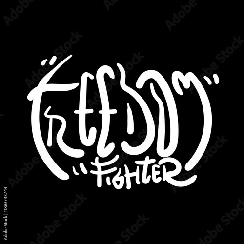 Freedom fighter  typography t-shirt design. graphic apparel design, vector illustration