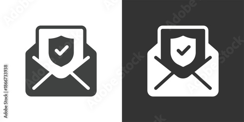 Email Security icon. Solid glyph series icon