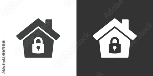 Smart Home Security icon. Solid glyph series icon