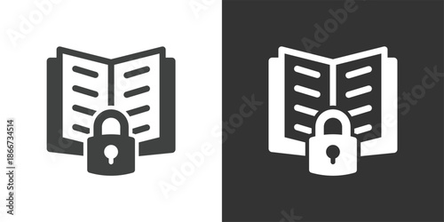 Document Data Security icon. Solid glyph series icon