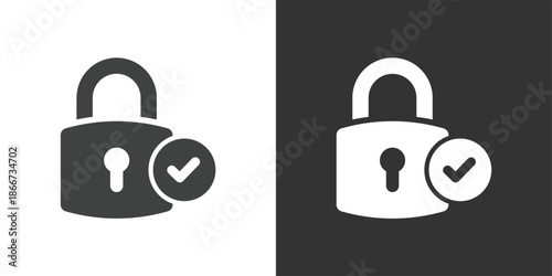 Verified Security icon. Solid glyph series icon