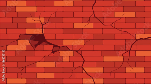 Cracked brick wall illustration A textured background with damage, perfect for design and backgrounds