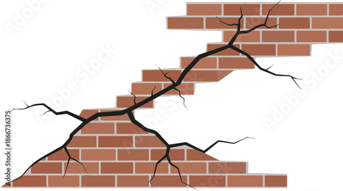 Brick Wall with a Crack A Conceptual Illustration of Damage and Repair in Architecture