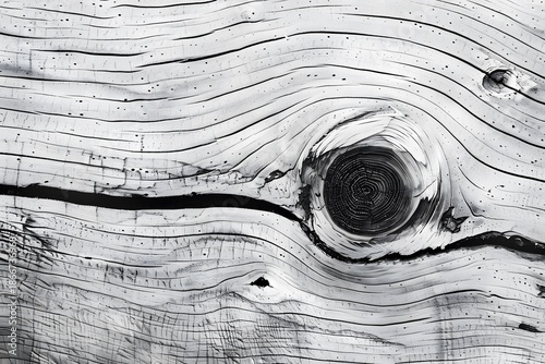 Knot on Weathered Wooden Plank