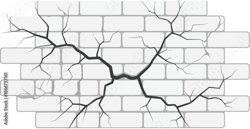 Brick Wall with Cracks A Graphic Illustration of Damage and Deterioration