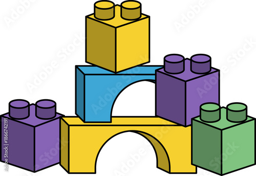 Illustration of castle baby toy vector shape