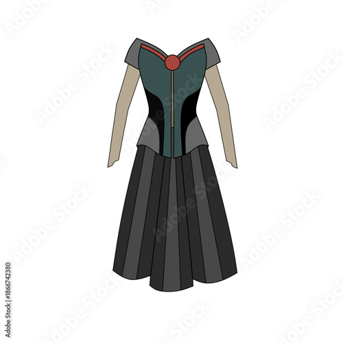 vector image of women's clothing models 