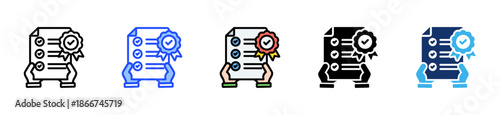 License Agreement Icon Collection With Multiple Styles