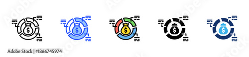Asset Allocation Icon Collection With Multiple Styles