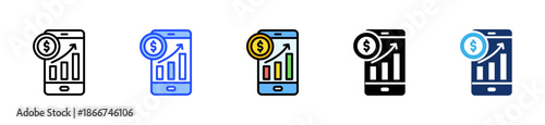 Investment App Icon Collection With Multiple Styles
