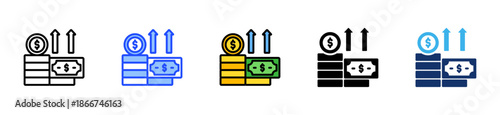 Capital Gain Icon Collection With Multiple Styles
