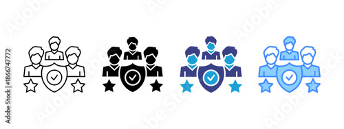 Trust icon set multiple style collection