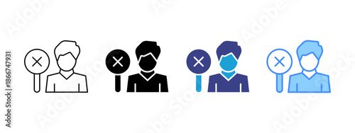 Objection  icon set multiple style collection