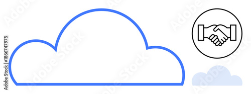 Cloud computing. Cloud computing symbol connecting digital solutions. Cloud computing fosters collaboration, secure data sharing, and integration. For business, technology, networking, innovation