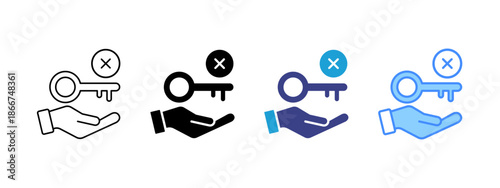 Closing icon set multiple style collection