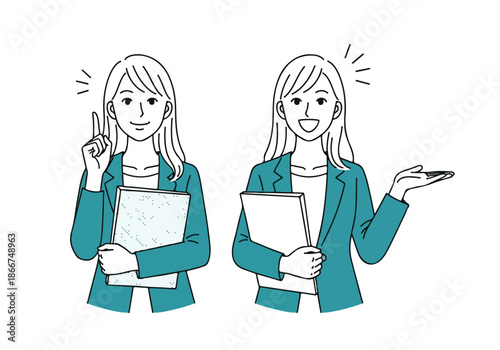 Two women engaged in discussion - Lifestyle Illustration, Flat Line Art, Flat Style Illustration, Flat Line Illustration, Cartoon Line Illustration, Modern Outline Flat Illustration