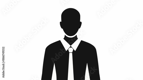 Silhouette of a businessman in a suit and tie.