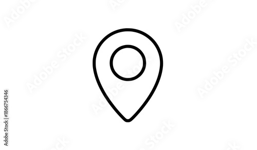 Minimal location map pin icon vector symbol isolated on white background