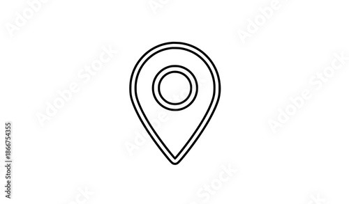 Simple geolocation pin icon vector illustration for maps and navigation