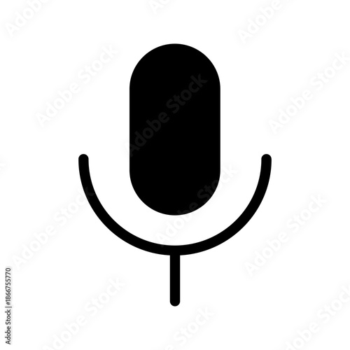 Microphone icon. Sound record button. Voice symbol. Podcast speaker vector illustration.