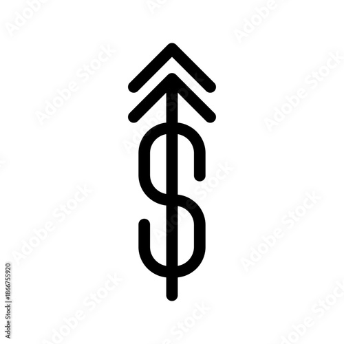 dollar rising vector icon, economy is booming. finance icon rising.