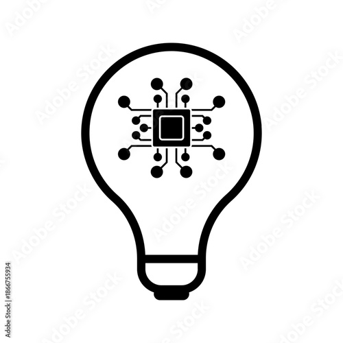lightbulb idea with brain and electrical plug icon