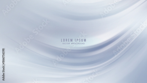 Abstract white and gray vector background with flowing smooth waves