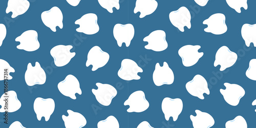 歯のシームレスな背景画像（teeth seamless background image）
