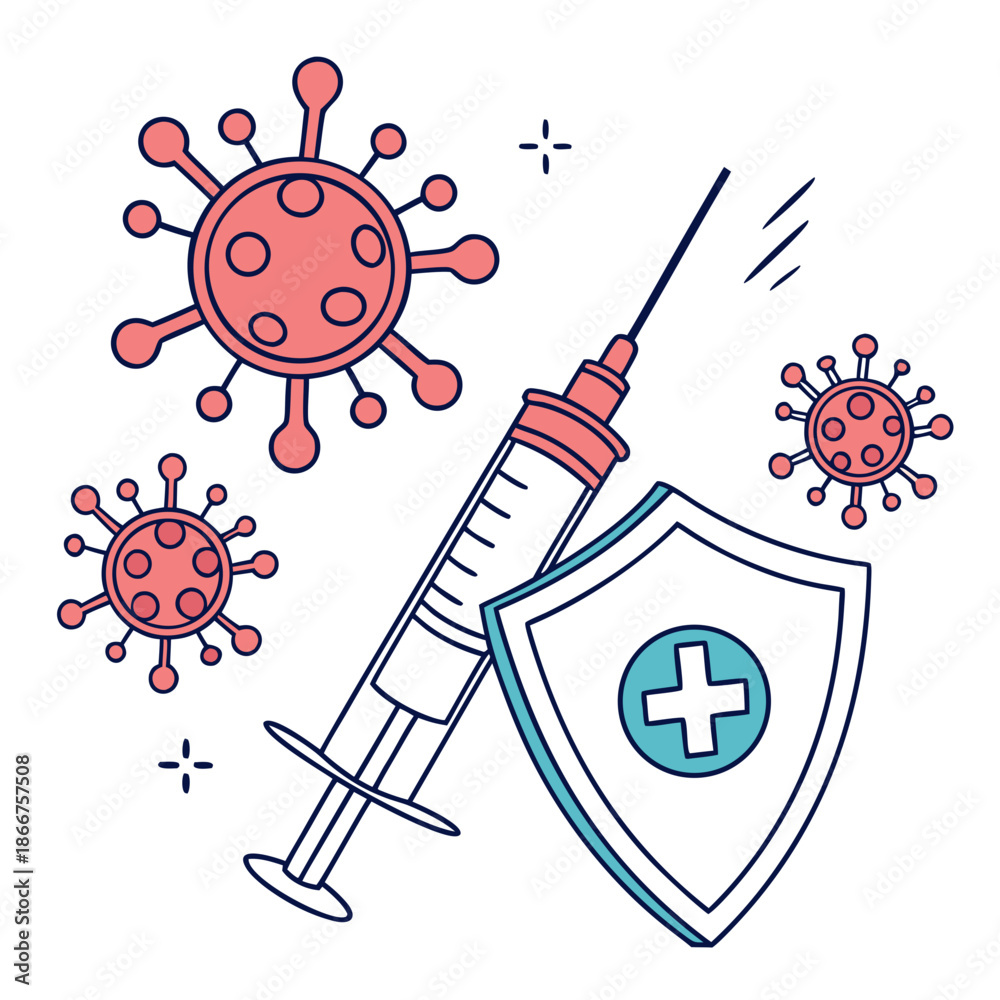 Εκτύπωση καμβά Vaccine protecting against viruses