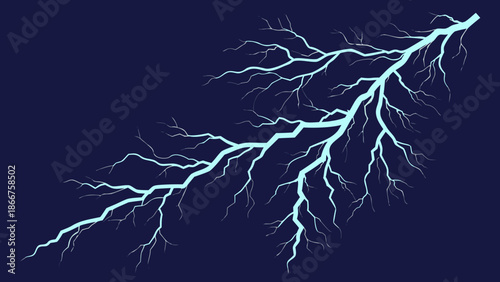 Electric lightning bolt on dark background Isolated background