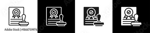 Patent Document Line N Glyph Icon Style In White And Background