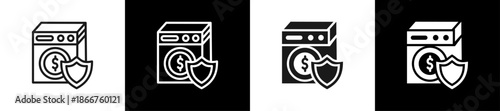 Money Laundering Law Line N Glyph Icon Style In White And Background