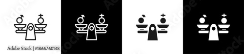 Workplace Equality Line N Glyph Icon Style In White And Background