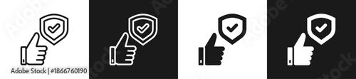 Verified Badge Line N Glyph Icon Style In White And Background