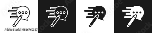 Fast Feedback Line N Glyph Icon Style In White And Background
