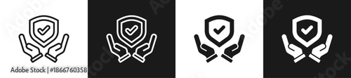Customer Trust Badge Line N Glyph Icon Style In White And Background