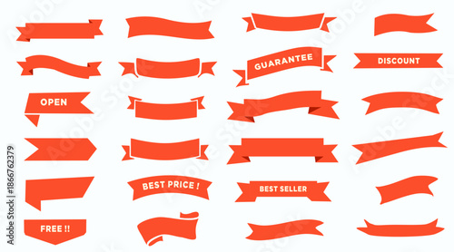 Ribbon frame template. badge banner design vector.