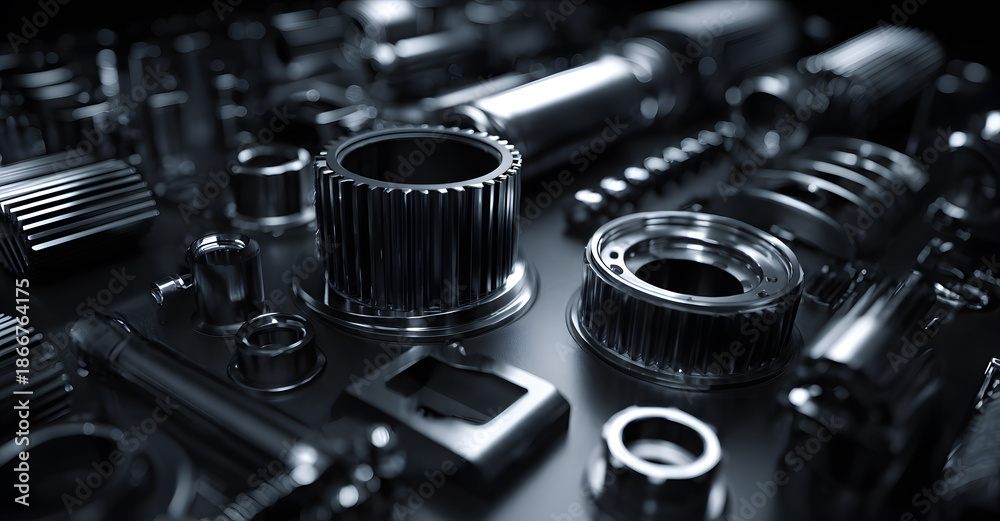 Naklejka premium Close up of precision mechanical component