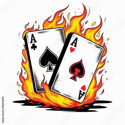 ace of fire vector image