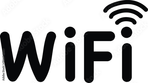 Hand drawing Wifi wireless internet network signal flat icon for apps 