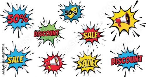 Explosive Sale! Dynamic Discount Graphics for Retail and Promotion