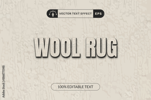 wool rug texture text effect