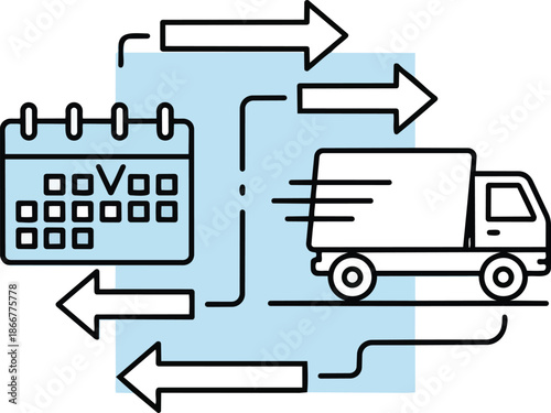 Logistics and Delivery Schedule Management Icon.