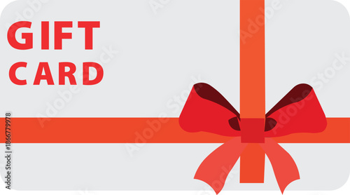 A white gift card with "GIFT CARD" text and an orange ribbon tied with a bow.