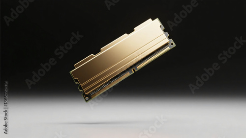 RAM Stick Memory Dropping Mid Air Dark Background