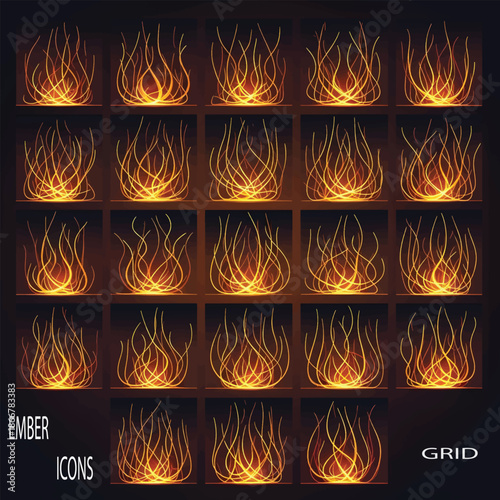 Glowing Ember Sparks with Fiery Heat and Warm Light