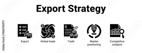 Export Strategy web banner icon vector illustration concept for  with icon of Export, Global trade, Trade, Market.